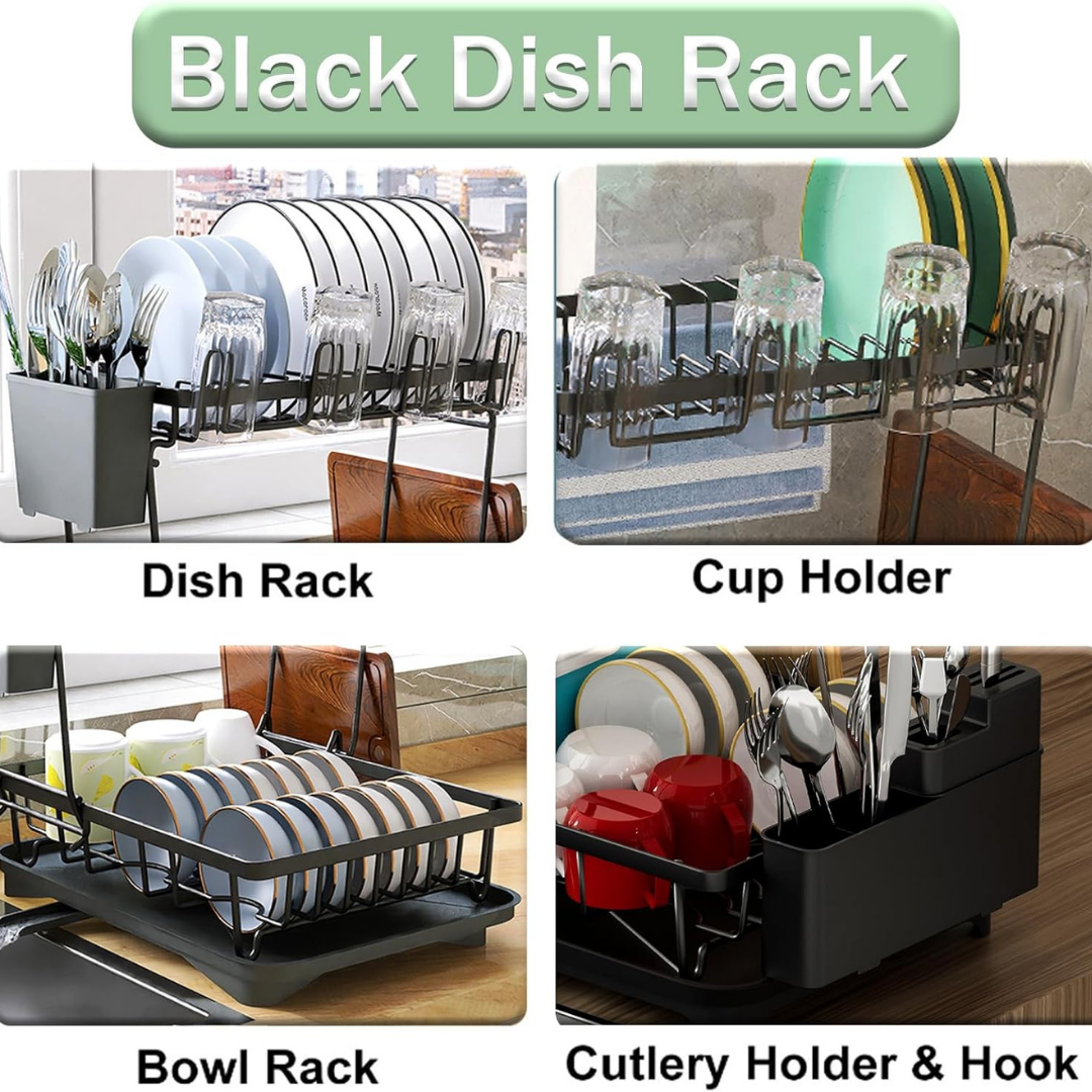 2-Tier Space-Saving Kitchen Dish Drainer Rack