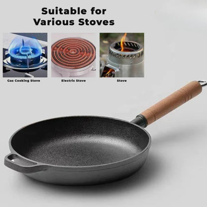 Homero Premium Non-Stick Cast Iron Fry Pan with Glass Lid 22cm Design