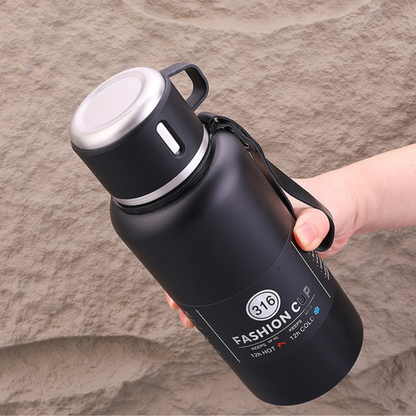 Premium Stainless Steel Thermo Vacuum Flask Bottle 800ML Insulated Cup (Black)