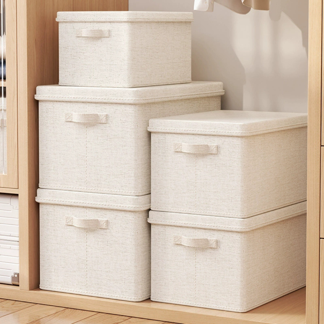 Multi-Use Foldable and Space Saving Design Stackable Fabric Storage Box