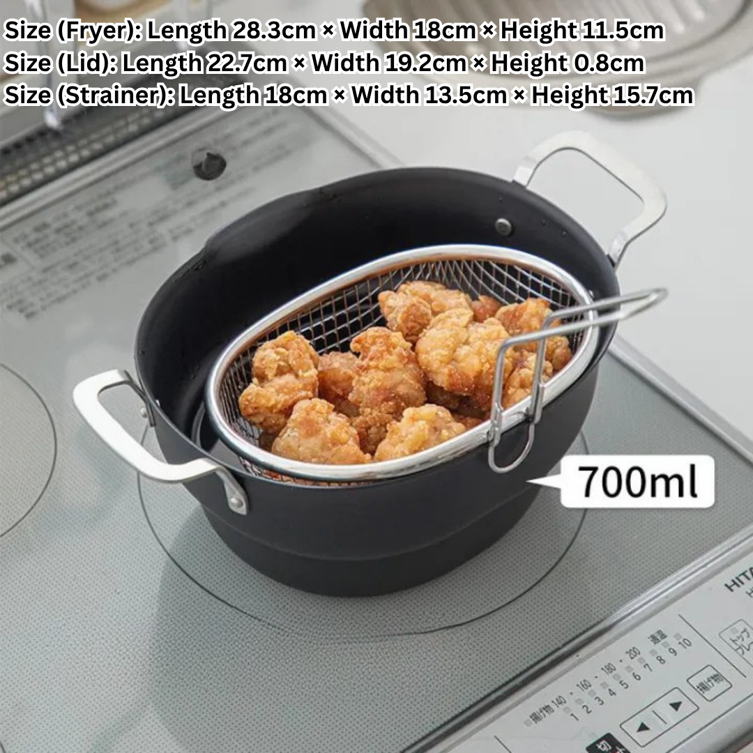 Multi-Use Oval Shape Deep Tempura Fryer Set