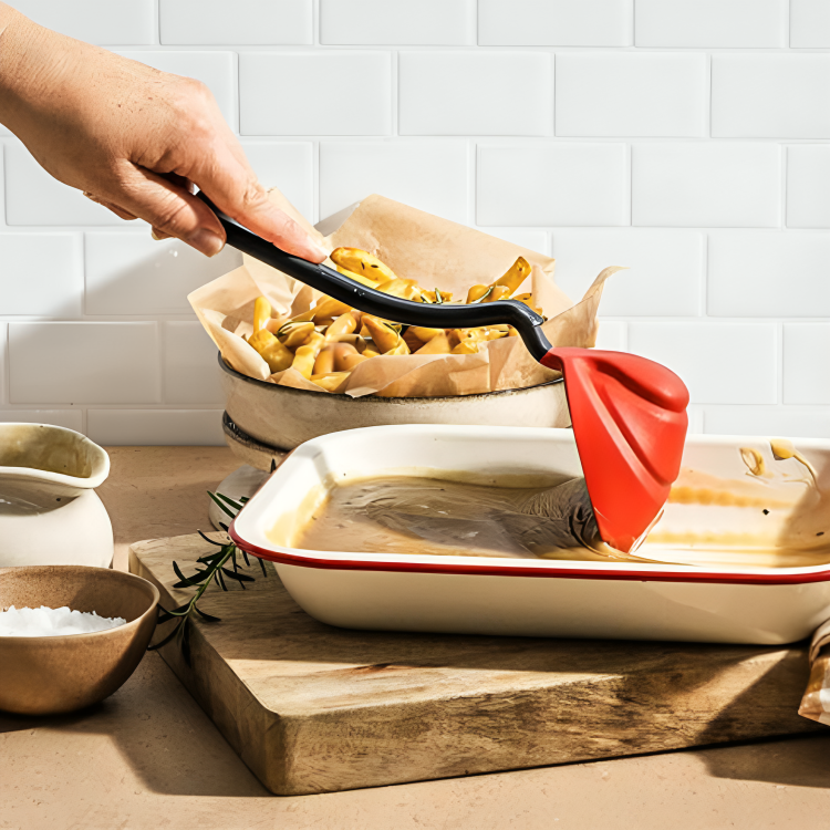 Premium Fold-Flat Silicone Cooking Ladle