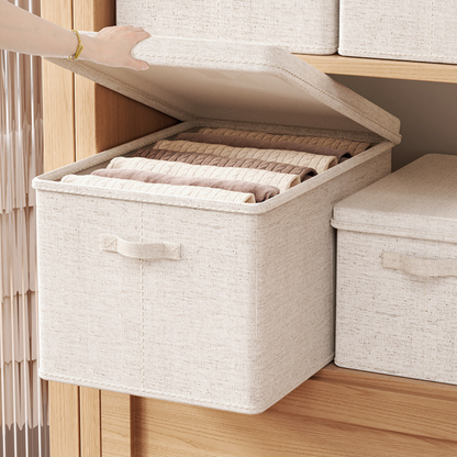 Multi-Use Foldable and Space Saving Design Stackable Fabric Storage Box