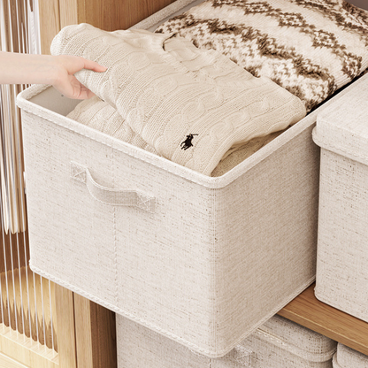 Multi-Use Foldable and Space Saving Design Stackable Fabric Storage Box