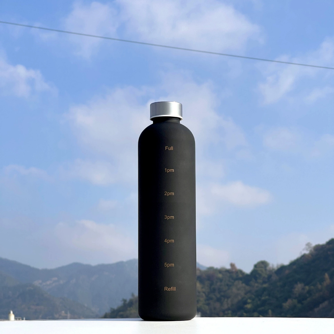Motivational Water Bottle with Time Marker Leakproof - 1000ml Capacity