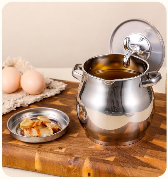 Premium Stainless Steel Oil Storage Pot with Filter 4 Litre