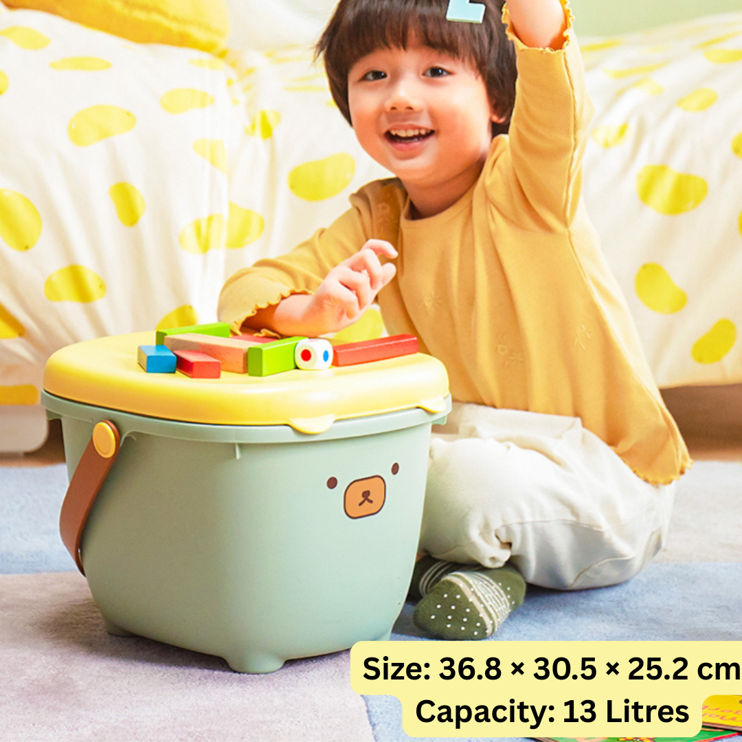 Multifunctional Storage Bucket Stool with Wide Comfort Seat - 13L Capacity