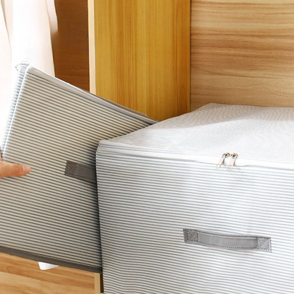 Multi-Purpose Foldable Covered Clothing Storage Box with Smooth Zipper & Reinforced Handles