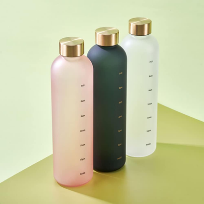 Motivational Water Bottle with Time Marker Leakproof - 1000ml Capacity