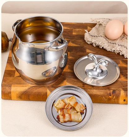 Premium Stainless Steel Oil Storage Pot with Filter 4 Litre