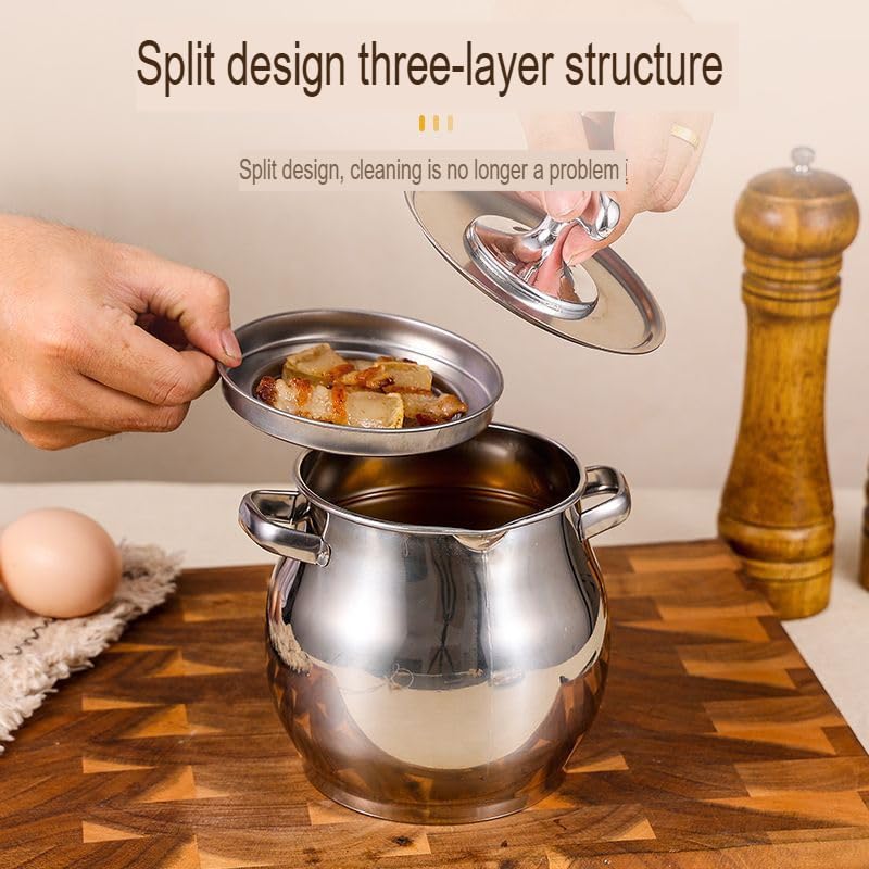 Premium Stainless Steel Oil Storage Pot with Filter 4 Litre