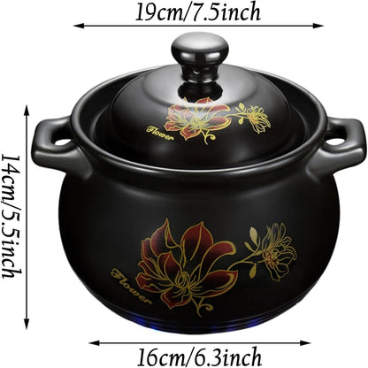 Ceramic Casserole Pot – Round Stoneware with Dual Handles