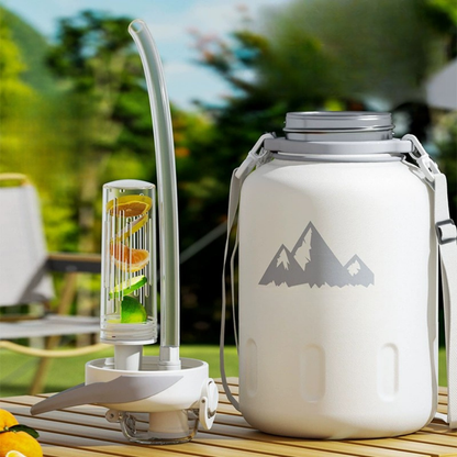 Elegant White Dual Drinking Vacuum Insulated Thermos Bottle - 1500ML