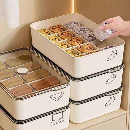 Smart Compartment Airtight Stackable Multipurpose Cloth Storage Organizer