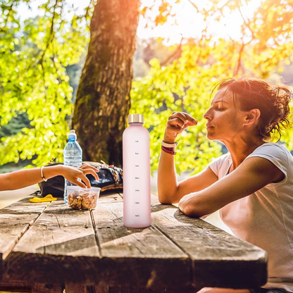 Motivational Water Bottle with Time Marker Leakproof - 1000ml Capacity
