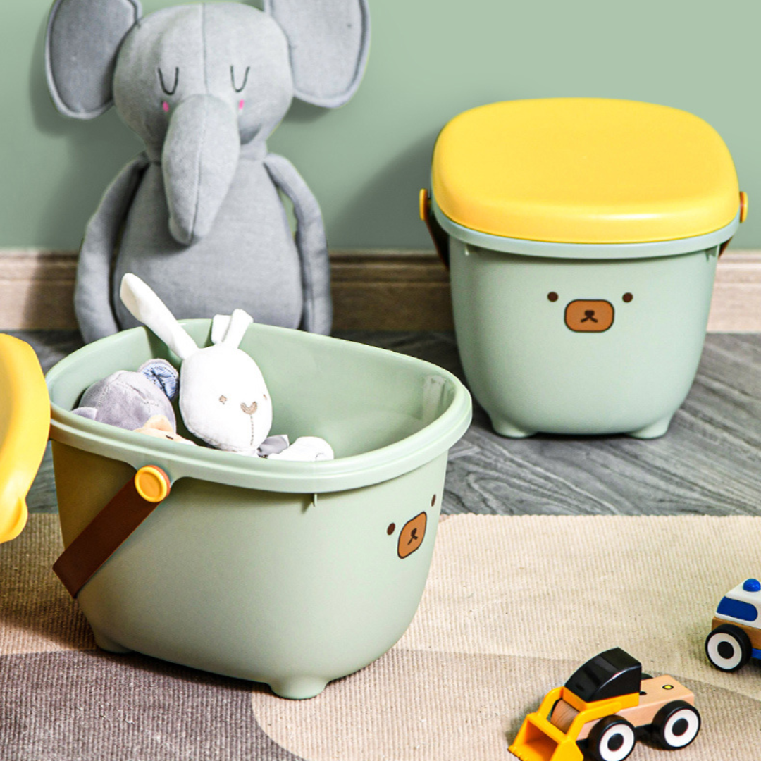 Multifunctional Storage Bucket Stool with Wide Comfort Seat - 13L Capacity