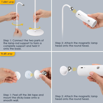 360° Magnetic Rechargeable Wireless Touch LED Table Lamp