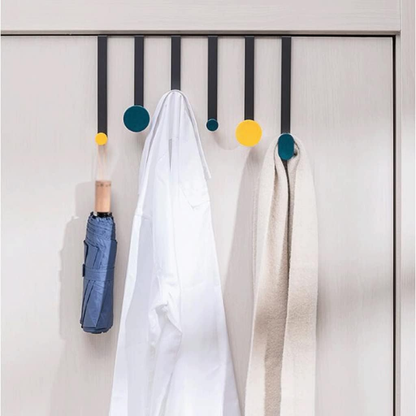 6 - Hooks Stainless Steel Door Hook Organizer Rack