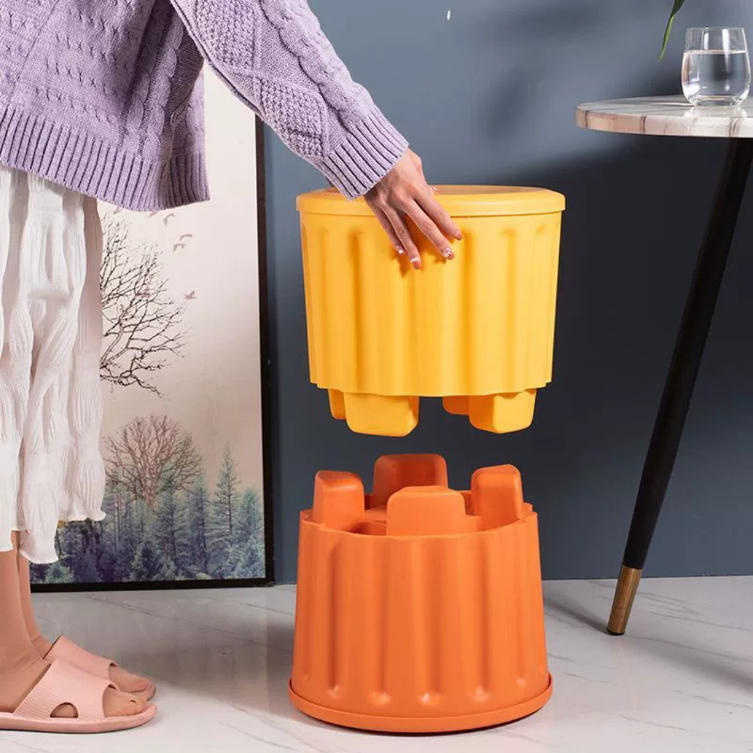Multipurpose Ottoman Storage Bucket Stool