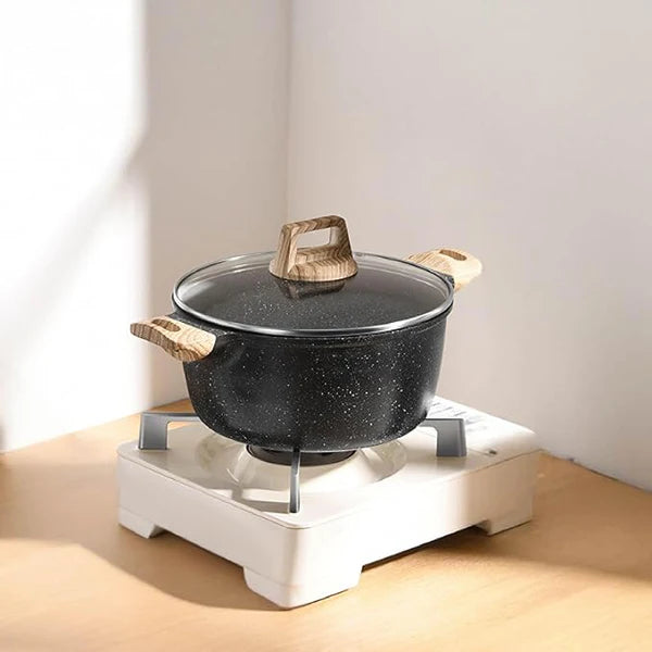 HOMERO Premium Die Cast Aluminum Kadhai With Glass Lid - 28cm