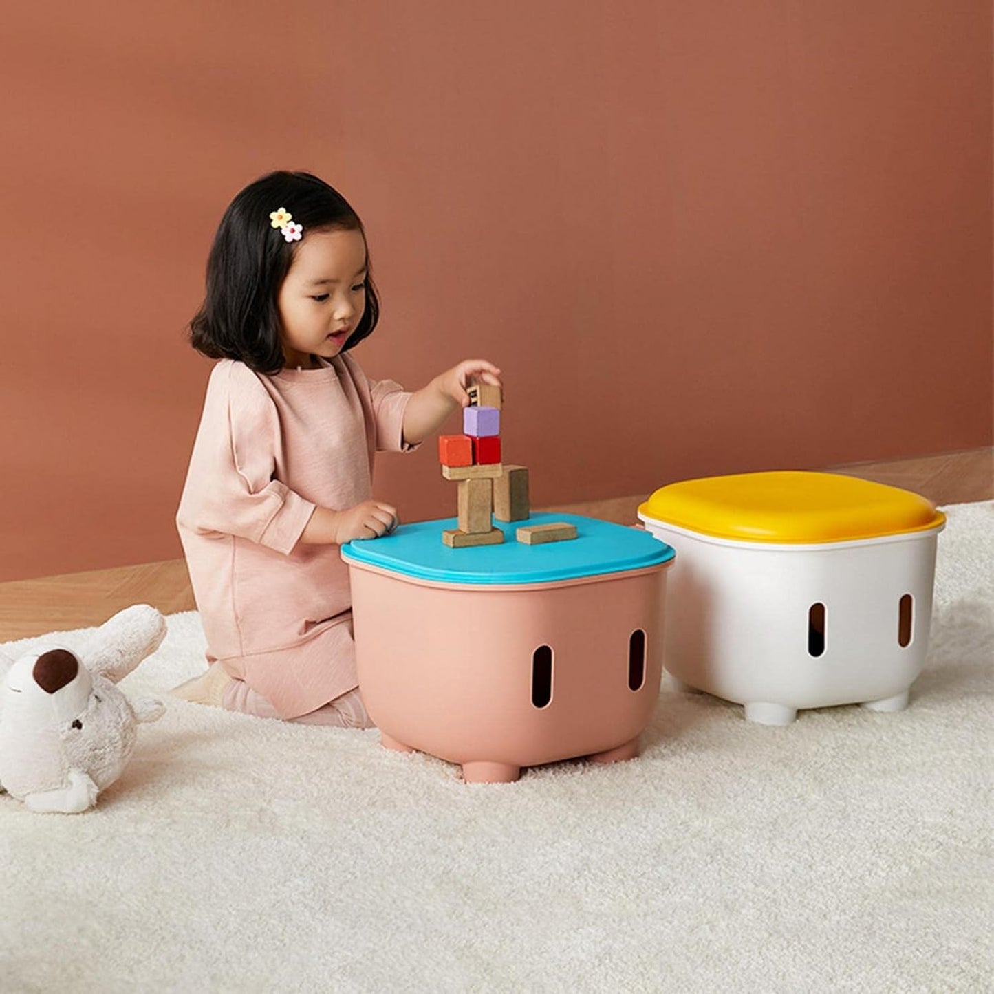 Multipurpose Kids Storage Stool and Table for Home and Office