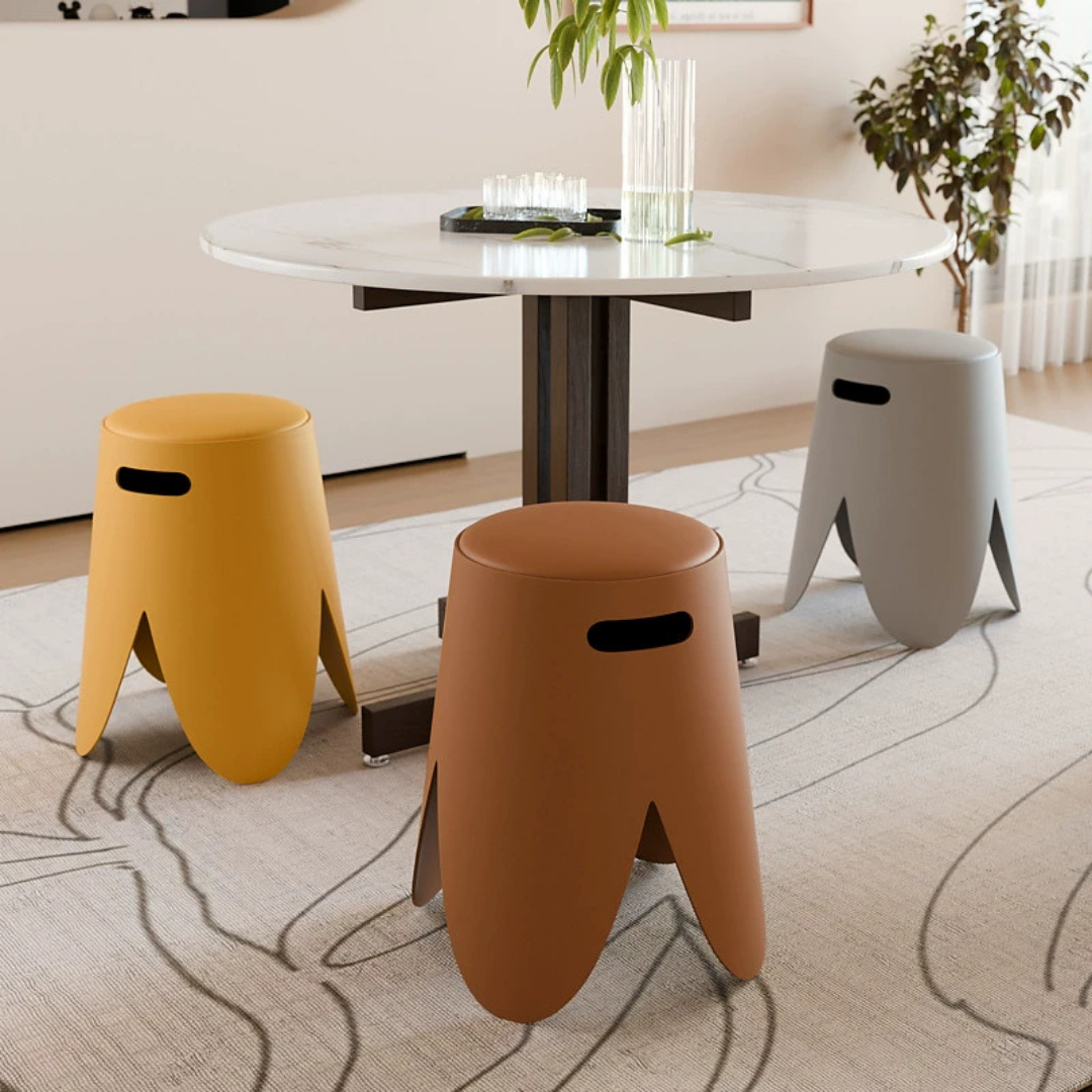 Creatively Stacked Comfortable Cushioned Petal Stool