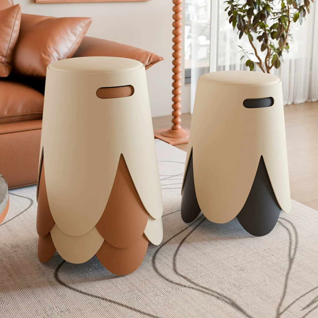 Creatively Stacked Comfortable Cushioned Petal Stool