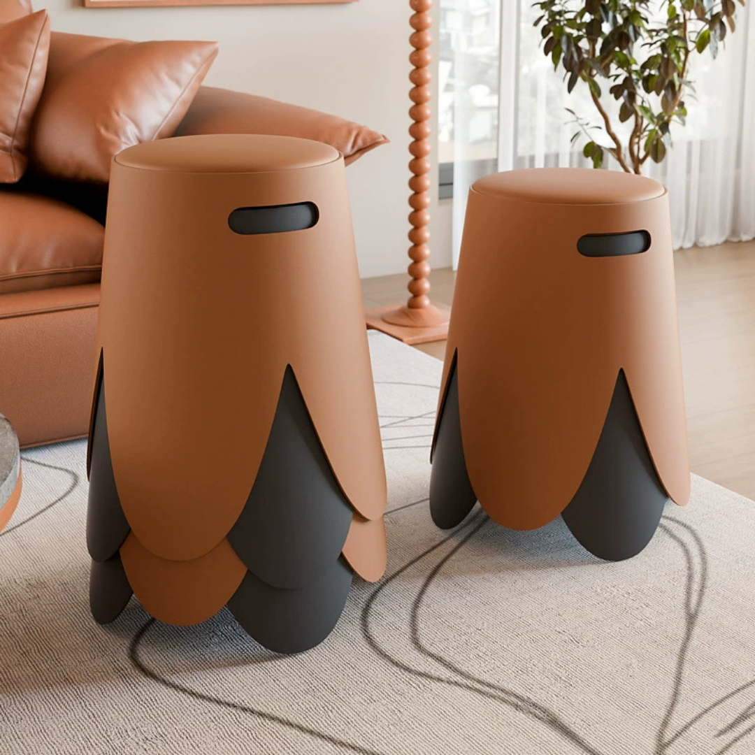 Creatively Stacked Comfortable Cushioned Petal Stool