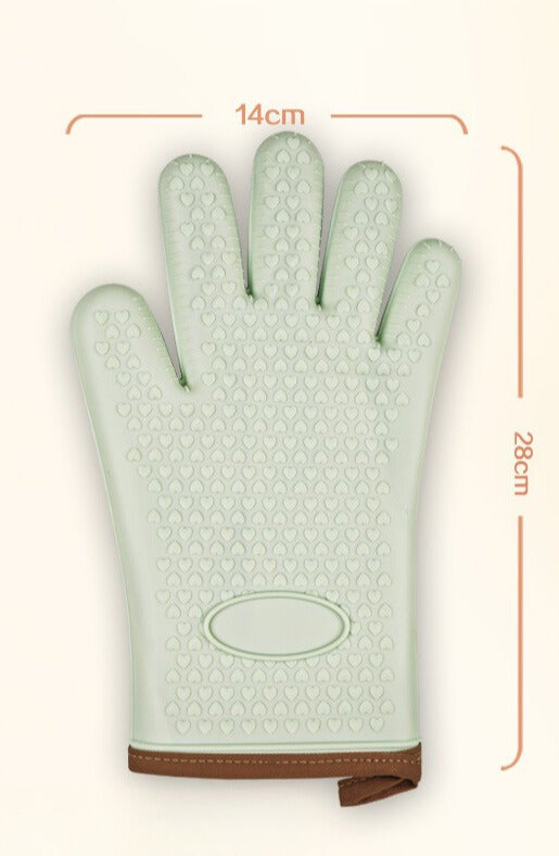 Heat-Resistant Silicone Oven Gloves with Cotton Lining