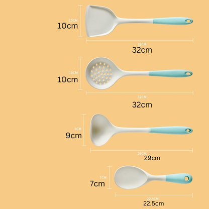 All Purpose Heat Resistant Silicone Kitchen Spatulas (Set of 4)