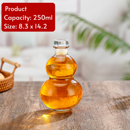 Elegant Glass Whiskey Decanter Gourd Shape Design Bottle