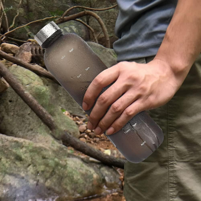 Motivational Water Bottle with Time Marker Leakproof - 1000ml Capacity