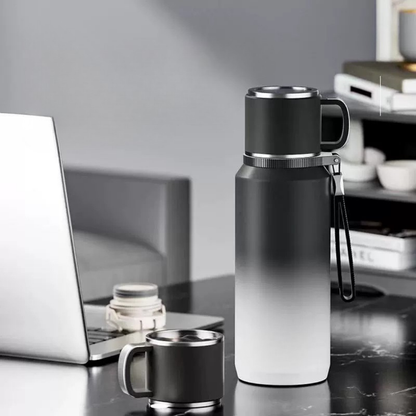Stainless Steel Dual Lid Leak-Proof Insulated Thermos Cup – 1000ML