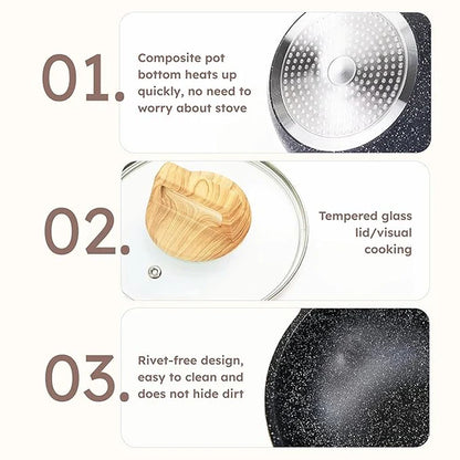 HOMERO Premium Die Cast Aluminum Kadhai With Glass Lid - 28cm