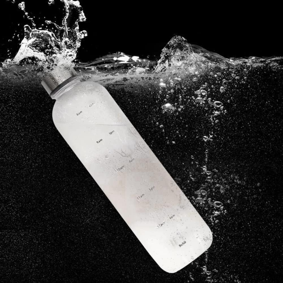 Motivational Water Bottle with Time Marker Leakproof - 1000ml Capacity