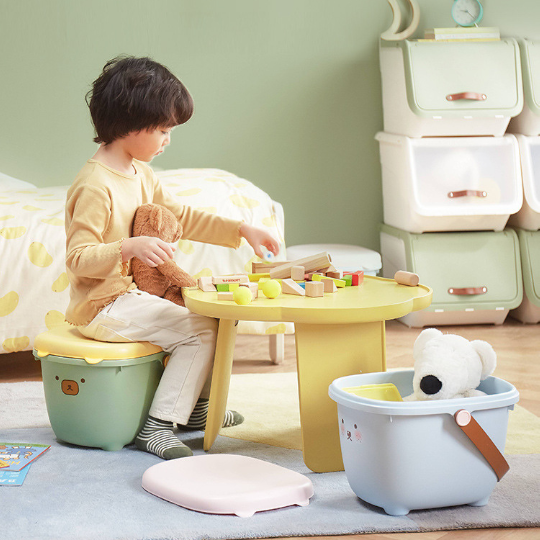 Multifunctional Storage Bucket Stool with Wide Comfort Seat - 13L Capacity