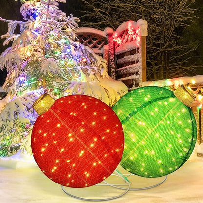3D Lighted Pop Up Festive Outdoor Decoration Ball Set - 24 Inch