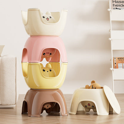 Adorable Baby Stool with Storage and Anti Skid Pads