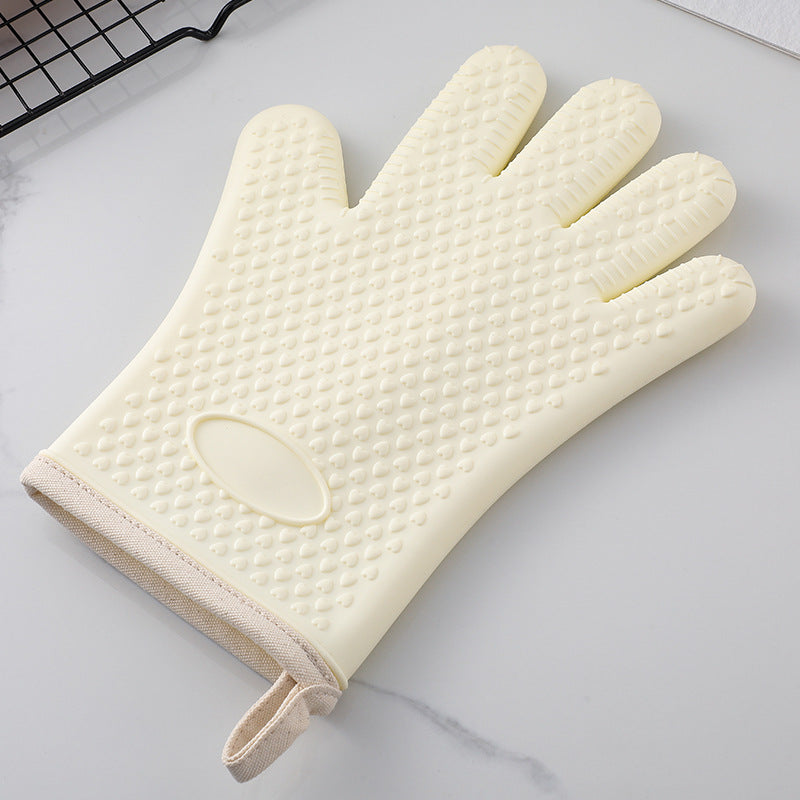 Heat-Resistant Silicone Oven Gloves with Cotton Lining