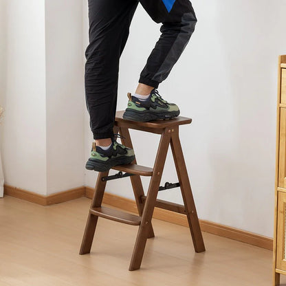 Bamboo Space-Saving Lightweight  Folding Step Stool