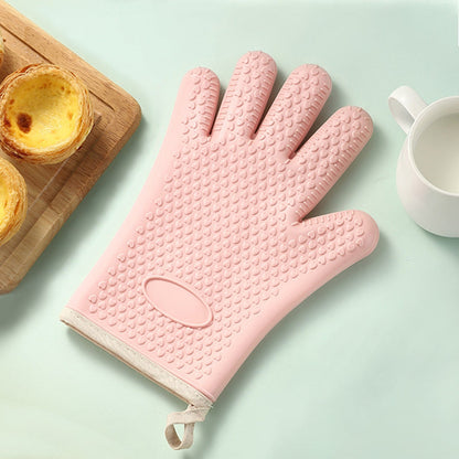 Heat-Resistant Silicone Oven Gloves with Cotton Lining