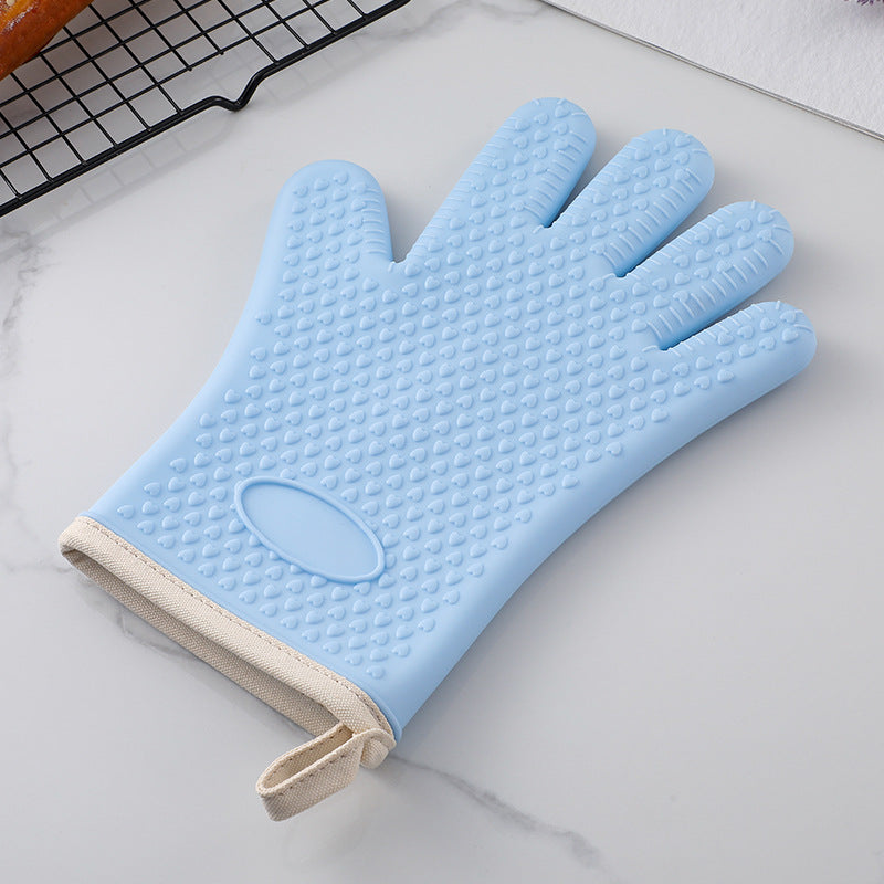 Heat-Resistant Silicone Oven Gloves with Cotton Lining