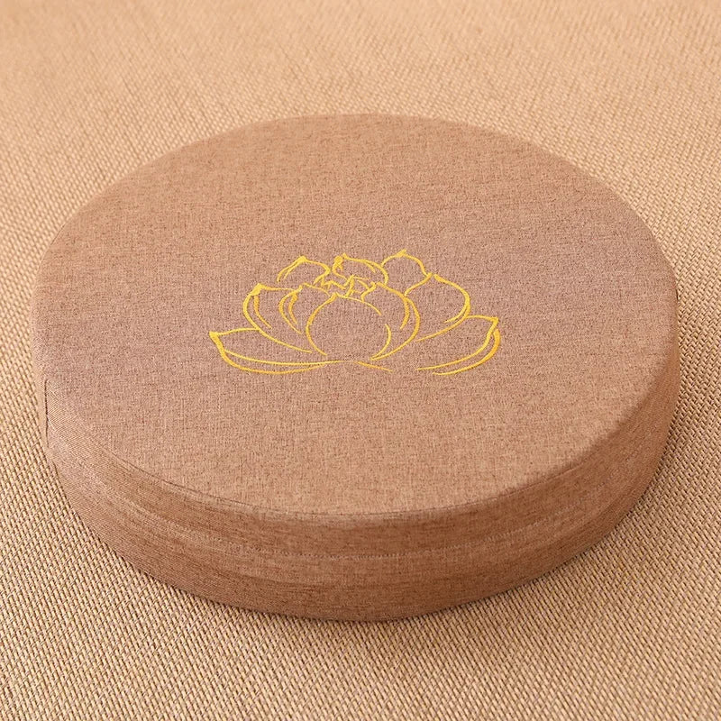 Premium Soft Round Linen Fabric Seat Cushion