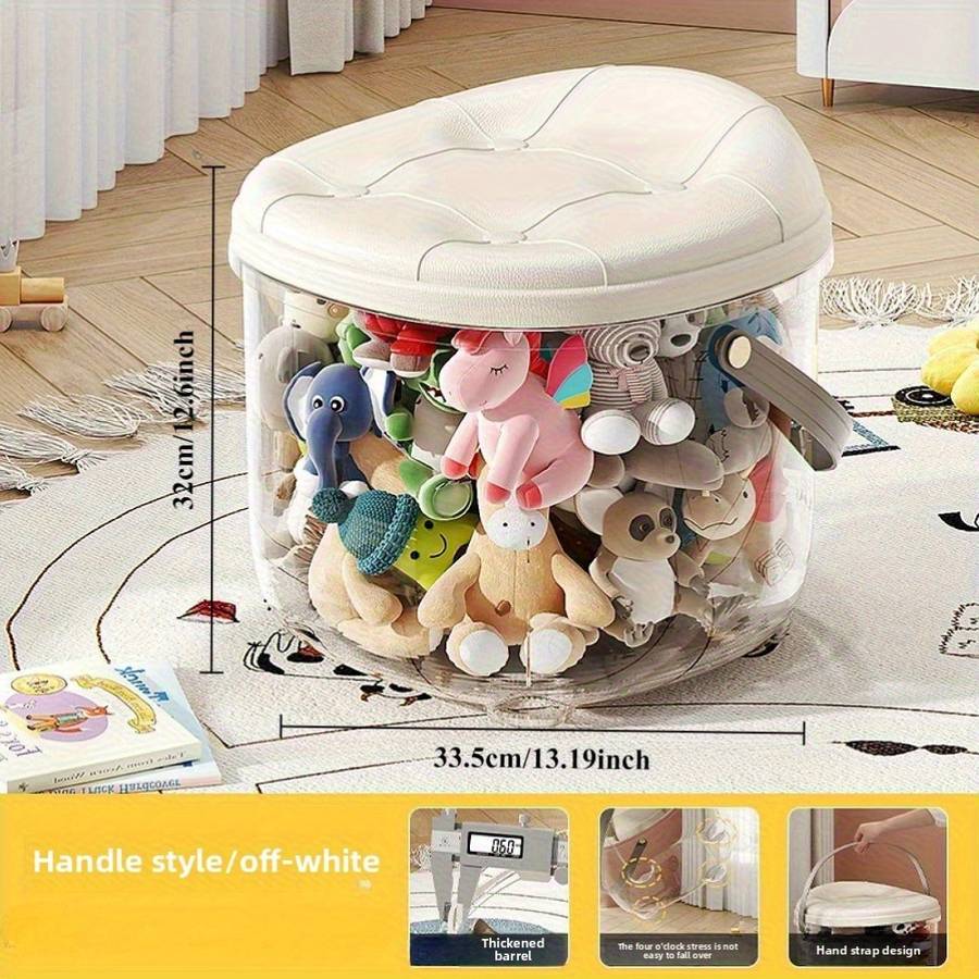    Transparent Multipurpose Storage Stool – 33cm Strong Build Design
