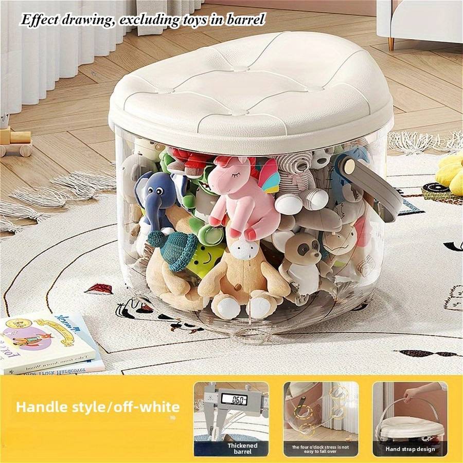    Transparent Multipurpose Storage Stool – 33cm Strong Build Design