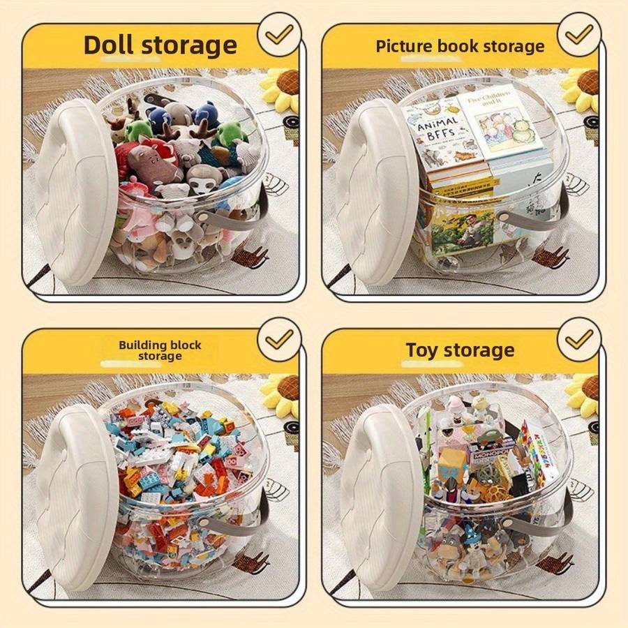    Transparent Multipurpose Storage Stool – 33cm Strong Build Design