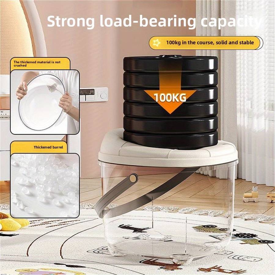    Transparent Multipurpose Storage Stool – 33cm Strong Build Design