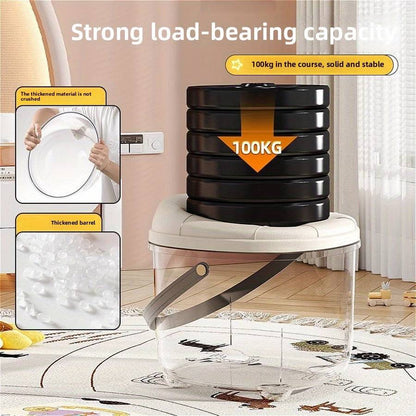    Transparent Multipurpose Storage Stool – 33cm Strong Build Design
